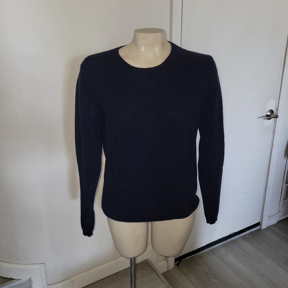 Nieman Marcus 100% Cashmere Collection Luxury Designer Sweater Women's M Blue